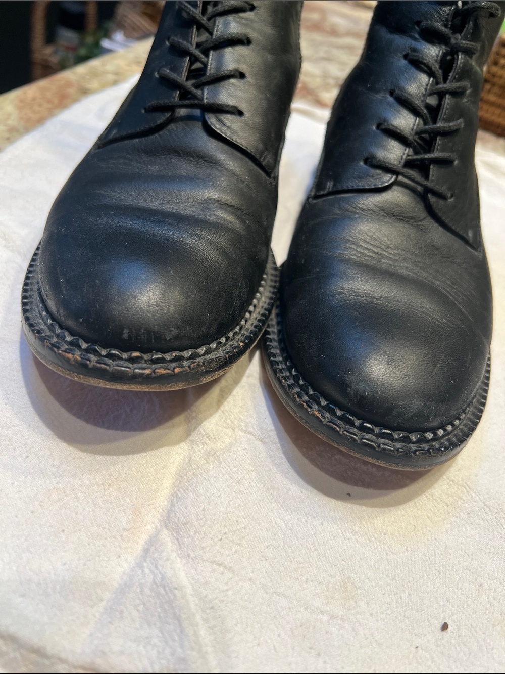 Vince Women’s Black Leather Cabria Lace-Up Boots - Size 8.5M - Picture 12 of 13